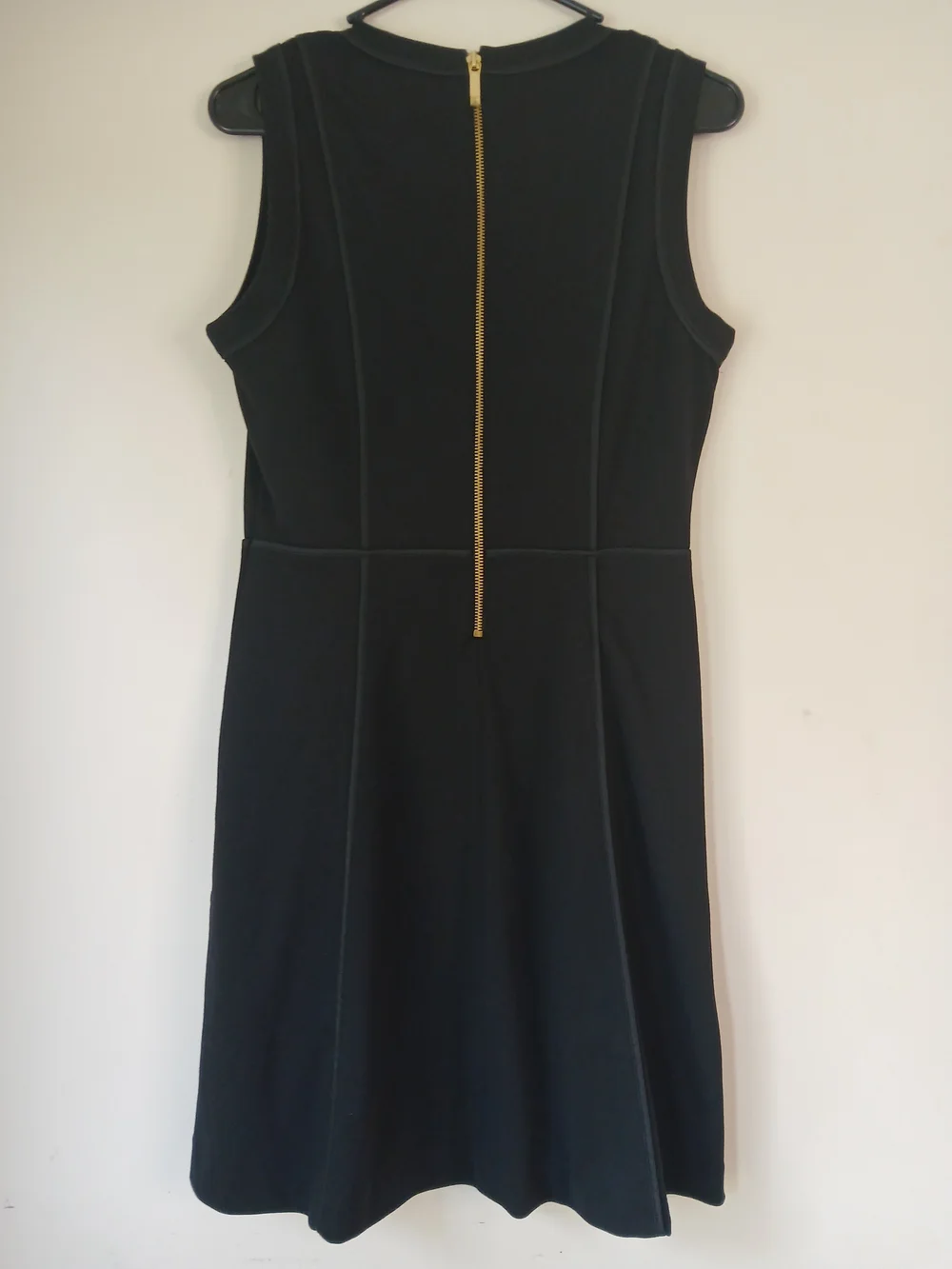 Michael Kors Sleeveless Black Dress with Gold Stud Neckline